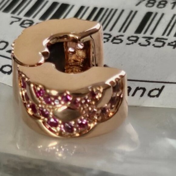 Authentic PANDORA *CHINA EXCLUSIVE* Rose Pink Fan Pattern Spacer Clip 788153C01 - Picture 6 of 15